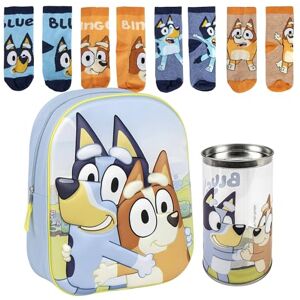 Lucky Boxer ZAINO BAMBINO 3D BLUEY + Confezione di 4 calzini per bambini motivo Bluey taglia 23-26, Bluey, 23-26, Casual Lucky Boxer ZAINO BAMBINO 3D BLUEY + Confezione di 4 calzini per bambini motivo Bluey taglia 23-26, Bluey, 23-26, Casual