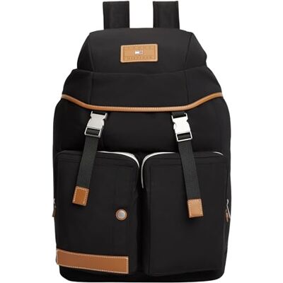 Tommy Hilfiger Zaino da uomo Th Casual Flag AM0AM14143, nero (nero), taglia unica Tommy Hilfiger Zaino da uomo Th Casual Flag AM0AM14143, nero (nero), taglia unica