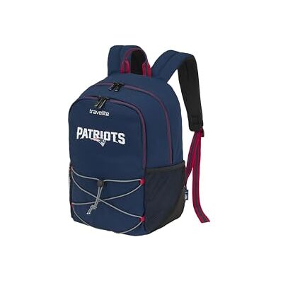travelite NFL Zaino New England Patriots, zaino sportivo in nylon resistente con scomparto laptop imbottito 13 pollici, aggancio al trolley e schienale imbottito travelite NFL Zaino New England Patriots, zaino sportivo in nylon resistente con scomparto laptop imbottito 13 pollici, aggancio al trolley e schienale imbottito