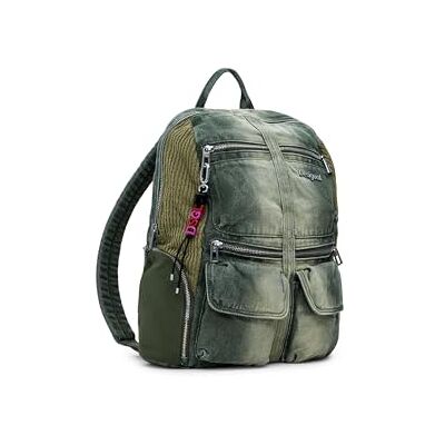Desigual zaino per il tempo libero Chester Hybrid Denim Big Backpack Kaki cachi Desigual zaino per il tempo libero Chester Hybrid Denim Big Backpack Kaki cachi