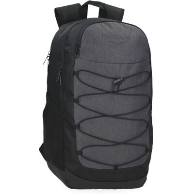 Reebok Tech, zaino scolastico, zaino nero e blu in poliestere, spallacci larghi, ergonomici e imbottiti, scomparti multipli, di Joumma Bags Reebok Tech, zaino scolastico, zaino nero e blu in poliestere, spallacci larghi, ergonomici e imbottiti, scomparti multipli, di Joumma Bags