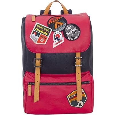 Invicta Zaino, My Jolly Bicolor, Pelle, Porta Pc, 18 Lt, Edizione Speciale, Rosso Invicta Zaino, My Jolly Bicolor, Pelle, Porta Pc, 18 Lt, Edizione Speciale, Rosso