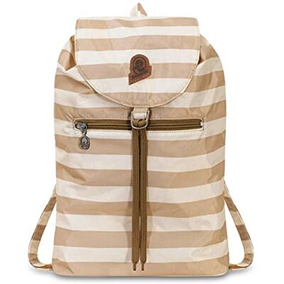 Invicta Zaino, MINISAC, Beige, Richiudibile e Tascabile, Viaggio & Tempo Libero, Zainetto Uomo Donna a Righe, ICONA, PACKABLE Invicta Zaino, MINISAC, Beige, Richiudibile e Tascabile, Viaggio & Tempo Libero, Zainetto Uomo Donna a Righe, ICONA, PACKABLE