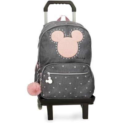 Disney Joumma Mickey Studs Zaino scuola con carrello nero 32 x 44 x 17 cm Poliestere 24,68 L, Nero, Zaino scuola con carrello Disney Joumma Mickey Studs Zaino scuola con carrello nero 32 x 44 x 17 cm Poliestere 24,68 L, Nero, Zaino scuola con carrello