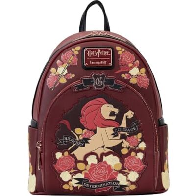 Loungefly Warner Brothers Mini zaino Harry Potter Grifondoro House Tattoo, rosso, taglia unica, a tema Loungefly Warner Brothers Mini zaino Harry Potter Grifondoro House Tattoo, rosso, taglia unica, a tema