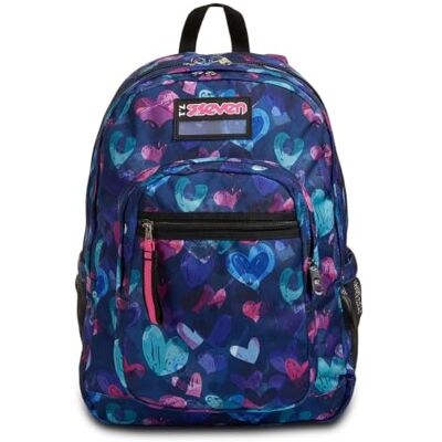 Seven Freethink Zaino Scuola Media Ragazza, Scuola Elementare 34L, Doppio Scomparto, Tasca PC e Borraccia, blu Seven Freethink Zaino Scuola Media Ragazza, Scuola Elementare 34L, Doppio Scomparto, Tasca PC e Borraccia, blu