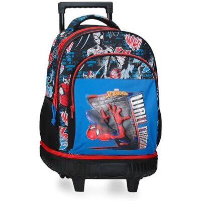 Marvel Joumma Spiderman Wall Crawler Zaino Compatto 2 Ruote Nero 32x45x21 cm Poliestere Marvel Joumma Spiderman Wall Crawler Zaino Compatto 2 Ruote Nero 32x45x21 cm Poliestere
