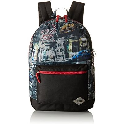 Totto Zaino per ragazzi, modello Vetus, zaino per laptop da 14 pollici, dimensioni 44 x 30,5 x 7,5 cm, con 1 scomparto principale e 1 tasca frontale, stampa Black City Totto Zaino per ragazzi, modello Vetus, zaino per laptop da 14 pollici, dimensioni 44 x 30,5 x 7,5 cm, con 1 scomparto principale e 1 tasca frontale, stampa Black City