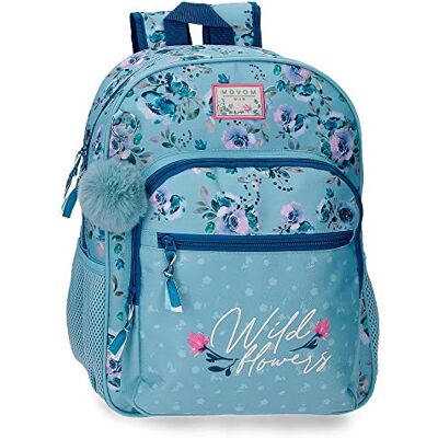 MOVOM Zaino Scuola Fiori Selvatici Adattabile a Trolley Blu 30x38x12 cm Poliestere 13.68L MOVOM Zaino Scuola Fiori Selvatici Adattabile a Trolley Blu 30x38x12 cm Poliestere 13.68L