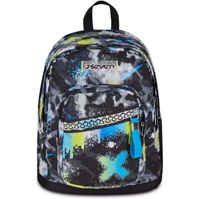 Seven Zaino New Fit, Doppio Scomparto, Tasca Porta Borraccia, Scuola e Tempo Libero, Acid Green, Bambini e Ragazzi, verde/nero Seven Zaino New Fit, Doppio Scomparto, Tasca Porta Borraccia, Scuola e Tempo Libero, Acid Green, Bambini e Ragazzi, verde/nero