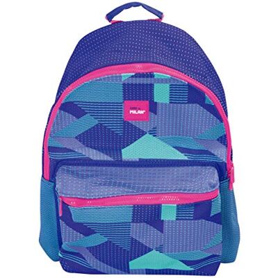 MILAN Mochila Escolar, Capacidad 21l Knit, Lila Zaino Casual, 45 cm, Viola (Lila Y Verde) MILAN Mochila Escolar, Capacidad 21l Knit, Lila Zaino Casual, 45 cm, Viola (Lila Y Verde)