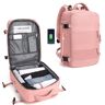 SZLX Zaino viaggio grande da donna, escursionismo sportivo, da esterno, impermeabile, da scuola, casual laptop da 14 pollici con porta di ricarica USB scomparto per scarpe Rosa