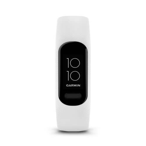 Garmin vívosmart 5, Smartband, Activity Tracker, Cardio, SpO2, GPS Smartphone, Passi, Calorie, Stress, 15 Sport, Rilevamento Incidenti, Display OLED, Notifiche (White, 217 mm)