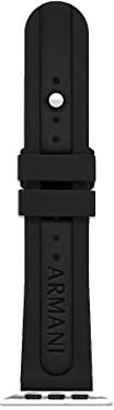 Armani Bracciale compatibile con Apple Watch, 42/44/45 mm 22 mm Silicone nero,