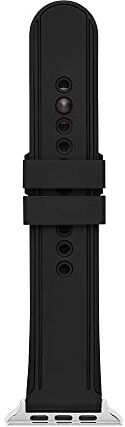 Armani Bracciale compatibile con Apple Watch, 42/44/45 mm 22 mm Silicone nero,