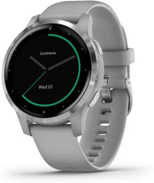 Garmin Vivoactive 4S Smartwatch GPS, Music,  Pay, Wi Fi, Grigio (Powder Gray / Silver) (Ricondizionato)