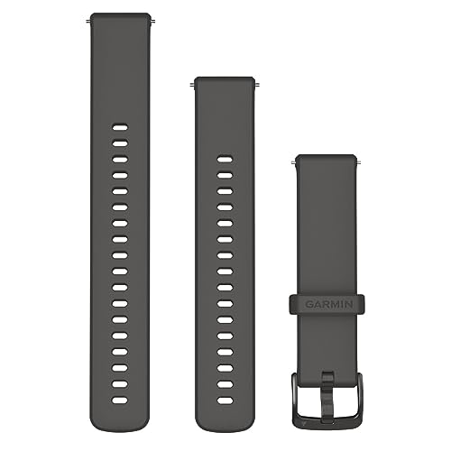 Garmin Cinturino Originale, 18mm, Sgancio rapido, Silicone, Pebble Grey & Slate
