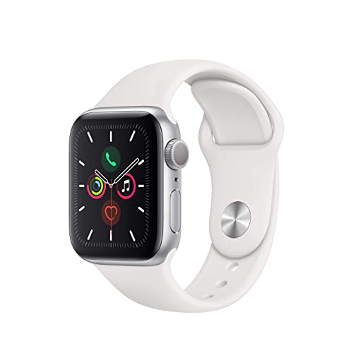 Apple Watch Series 5 40mm (GPS) Cassa In Alluminio Color Argento Con Bianco Cinturino Sport (Ricondizionato)