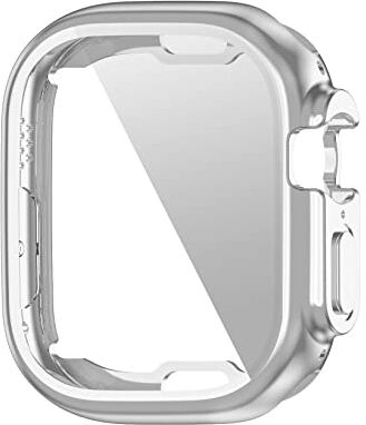 GMUJIAO [2 Pack] Cover per Apple Watch Ultra/Ultra 2 49mm,Custodia in Morbido Silicone di Gel AntiGraffio in TPU,Anti-Graffio Protettiva Case-D'argento