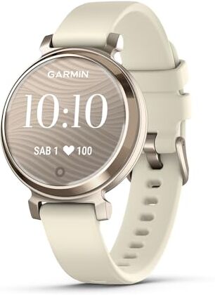 Garmin Lily 2, Smartwatch Elegante e Compatto, 35 mm, Cassa in Metallo, Lente Decorata, Touchscreen, GPS Connesso, Activity Tracker, Cardio, PulseOx, App Fitness e Sport, Cream Gold & Coconut