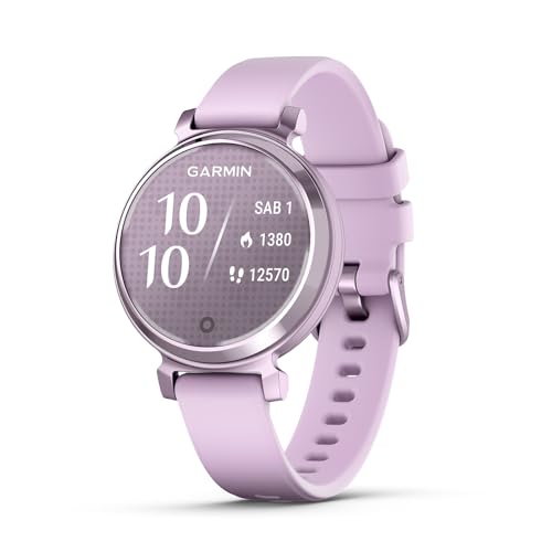 Garmin Lily 2, Smartwatch Elegante e Compatto, 35 mm, Cassa in Metallo, Lente Decorata, Touchscreen, GPS Connesso, Activity Tracker, Cardio, PulseOx, App Fitness e Sport, Metallic Lilac