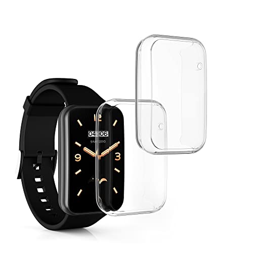 kwmobile Set 2x Custodia Smartwatch Compatibile con Xiaomi Mi Band 7 Pro Cover Case Silicone Protezione Orologio Fitness trasparente