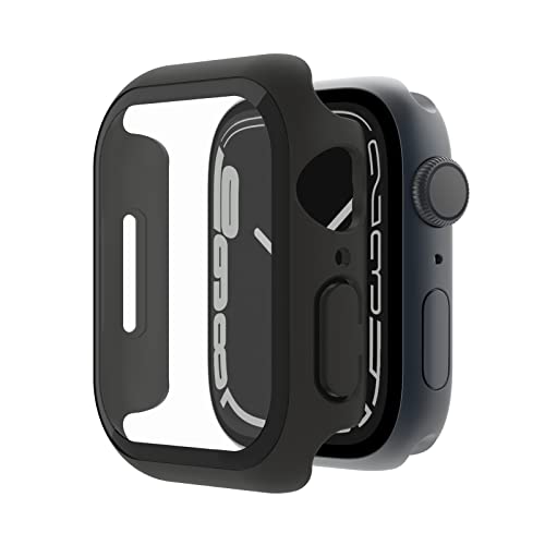 Belkin ScreenForce Bumper con proteggi schermo in vetro temprato integrato per Apple Watch 40 mm, 41 mm Series 8, SE, 7, 6, 5, 4, antigraffio, installazione facile – Nero