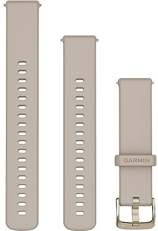 Garmin Cinturino Originale, 18mm, Sgancio rapido, Silicone, French Gray & Soft Gold