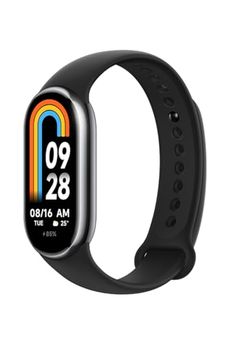 Xiaomi Smart Band 8, Smart Watch Uomo con Schermo AMOLED da 1,62", Orologio Bluetooth Ricarica Rapida 16 Giorni di Autonomia, 150 modalità Sportive Impermeabilità 5 ATM Fitness Watch, Nero