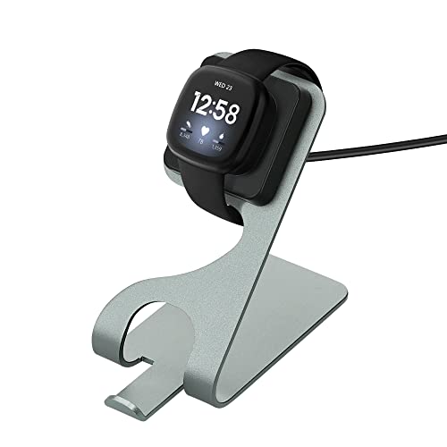 kwmobile Caricabatterie Orologio Fitness Compatibile con Fitbit Versa 4 / Sense 2 / Versa 3 / Sense Caricatore USB Charger Smart Watch Smartwatch Stand con Cavo 150 cm