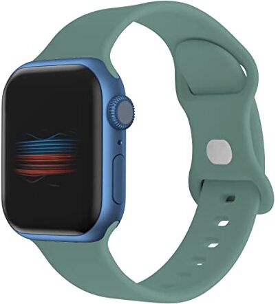 VIGTMO Cinturino compatibile con Apple Watch 42 mm 44 mm 45 mm, cinturino di ricambio sportivo compatibile con iWatch Series 7 6 5 4 3 2 1 SE(verde), verde, 42mm/44mm/45mm