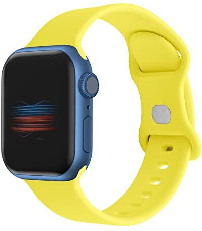 VIGTMO Cinturino compatibile con Apple Watch 38 mm 40 mm 41 mm, cinturino di ricambio sportivo compatibile con iWatch Series 7 6 5 4 3 2 1 SE(giallo), giallo, 38mm/40mm/41mm