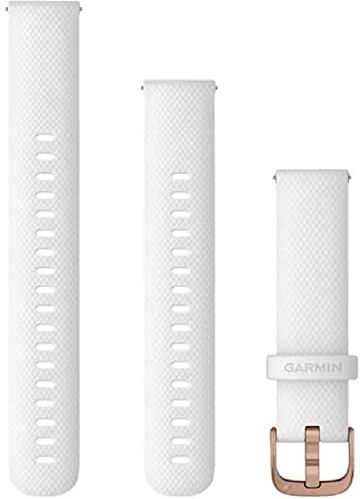 Garmin Cinturino Originale , 18mm, Sgancio rapido, Silicone, White & Rose Gold