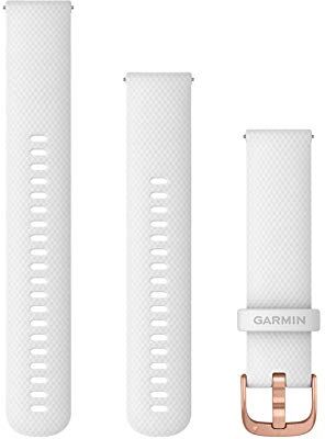 Garmin Cinturino Originale , 20mm, Sgancio rapido, Silicone, White & Rose Gold