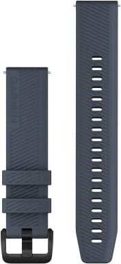 Garmin Cinturino Originale , 20mm, Sgancio rapido, Silicone, Granite Blue & Black Stainless Steel