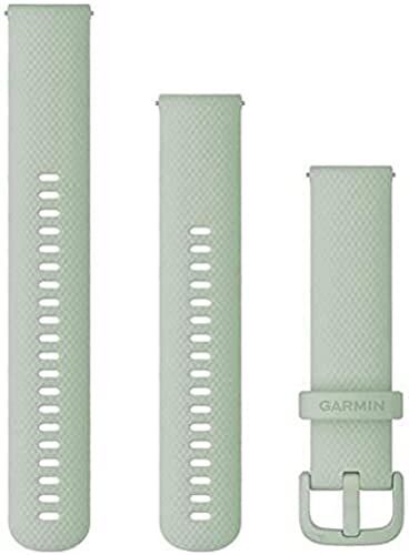 Garmin Cinturino in silicone a sgancio rapido, 20 mm, colore verde pastello, compatibile con Venu Series (tranne i modelli S), Forerunner 55/245/645, Approach S12/S40/S42, vivoactive 3/4, vivomove