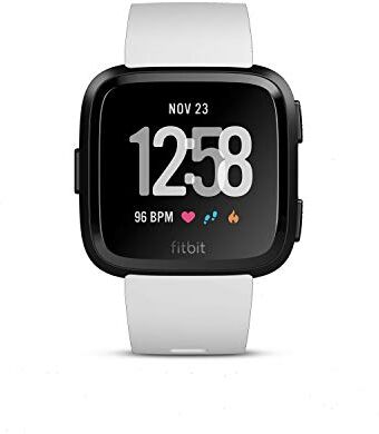 Fitbit Smartwatch per Benessere e Forma Fisica Versa, Rilevazione del Battito Cardiaco, Oltre 4 Giorni di Autonomia della Batteria, Resistente all'Acqua, Unisex Adulto, Nero/Bianco, Taglia Unica