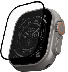 Urban Armor Gear Shield Plus Pellicola protettiva in vetro temperato per Apple Watch Ultra (49 mm) [9H doppio vetro temperato, anti-impronte, antigraffio, ultra trasparente]