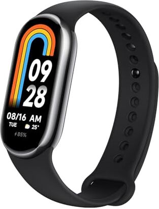 Xiaomi Mi Smart Band 8 Braccialetto Sportivo, 16 Giorni di Durata, Monitoraggio della Salute, Display Adattivo, Frequenza di Aggiornamento 60Hz, 150+ Modalità Sportive, 5 ATM, Nero