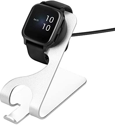 kwmobile Caricabatterie Orologio Fitness Compatibile con Garmin Venu Sq/Venu 2S / Fenix 6 / Fenix 5 / vivoactive 3 Caricatore USB Charger Smart Watch Smartwatch Stand con Cavo 150 cm