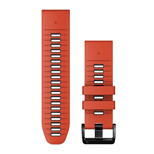 Garmin Cinturino Originale , 26mm, QuickFit, Silicone, Flame Red & Graphite (stile  epix 2 Pro)