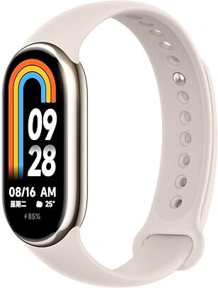 Xiaomi Smart Band 8, Cornice Metallica, Schermo AMOLED 1.62'', Luiminosità Adattiva, Monitoraggio Salute, Frequenza aggiornamento 60Hz, 200+ quadranti, Autonomia 16 giorni, Resistenza acqua 5ATM, Oro