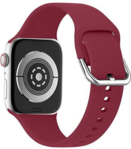 lopolike Compatibile con Apple Watch Band 38/40/41 mm per donna/uomo, cinturino sportivo in morbido silicone per iWatch Ultra Series 8, 7, 6, 5, 4, 3, 2, 1, SE, rosso, rosso, 42/44/45mm