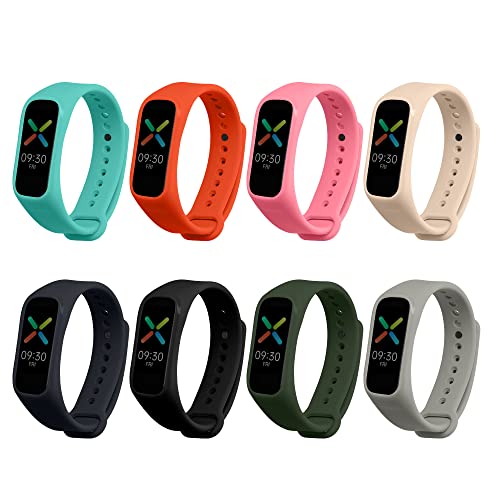 kwmobile 8x Cinturino Compatibile con Oppo Band Sport Cinturini Silicone di Ricambio Fascetta con Fibbia per Smartwatch 14-22 cm