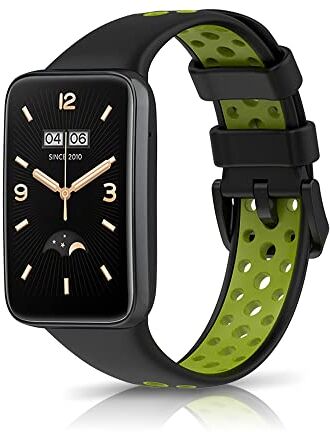 KONEE Cinturino Compatibile con Xiaomi Mi Band 7 Pro/Smart Band 7 Pro, Bracciale Cinturini di Ricambio in Silicone Morbido Compatibile con Xiaomi Mi Band 7 Pro/Smart Band 7 Pro Nero&Giallo verde