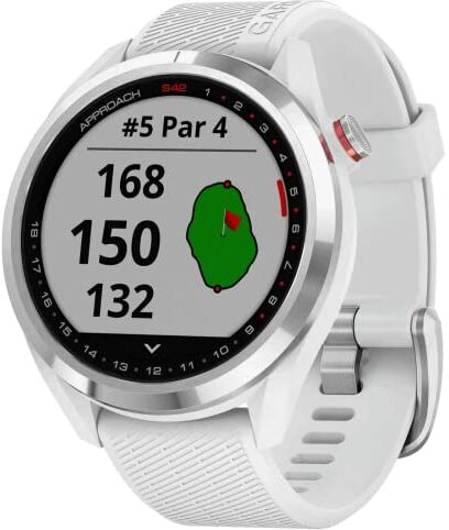 Garmin Approach® S42 Argento con Cinturino Bianco Numero di Riferimento 010-02572-01