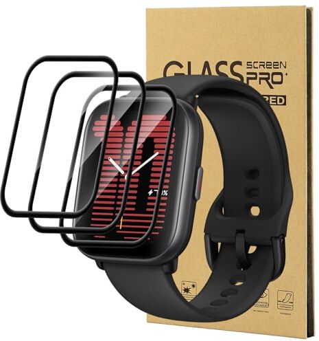 CONAPIKA Pellicola Protettiva per Amazfit Active, [3 Pezzi]Curvo 3D HD Clear Smartwatch Protezione Protettivo Film[Anti-Graffio][Anti-olio][Senza Bolle]Pellicola Proteggi Schermo per Amazfit Active