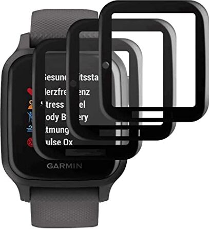 X-Dision [3 Pezzi Proteggi Schermo Compatibile con Garmin Venu SQ/SQ Music,[Resistente ai graffi, Alta Definizione][3D Curvo Full Cover] Protezione per Garmin Venu SQ/SQ Music