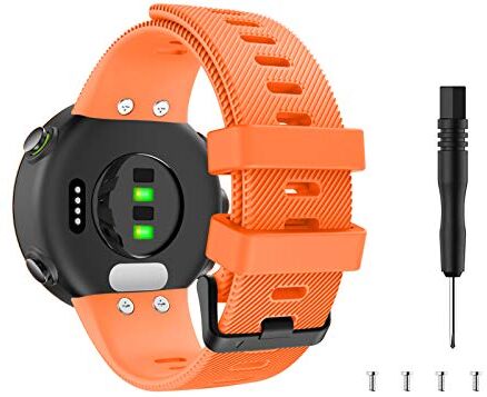 MoKo Cinturino di Ricambio Morbido Compatibile con Garmin Forerunner 45/Forerunner 45S/Swim 2, Braccialetti di Ricambio per Orologio in Silicone, Arancione