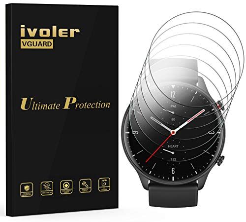 iVoler 6 Pezzi Pellicola Protettiva per Xiaomi Watch 2 / Amazfit GTR 2 / Amazfit GTR 2e, Wet Applied Protezione Schermo [Bubble-Free-Riutilizzabile] HD Clear Film in TPU